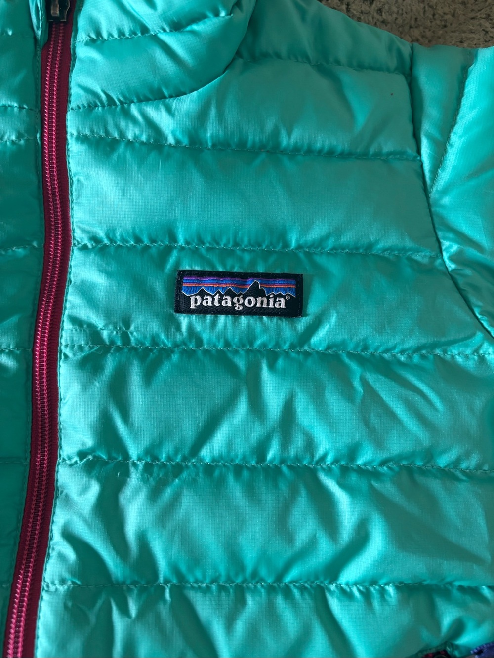 Patagonia Winter Ski Outdoors Kids quilted Down Sweater Jacket Puffer Sz 2T - Picture 3 of 8